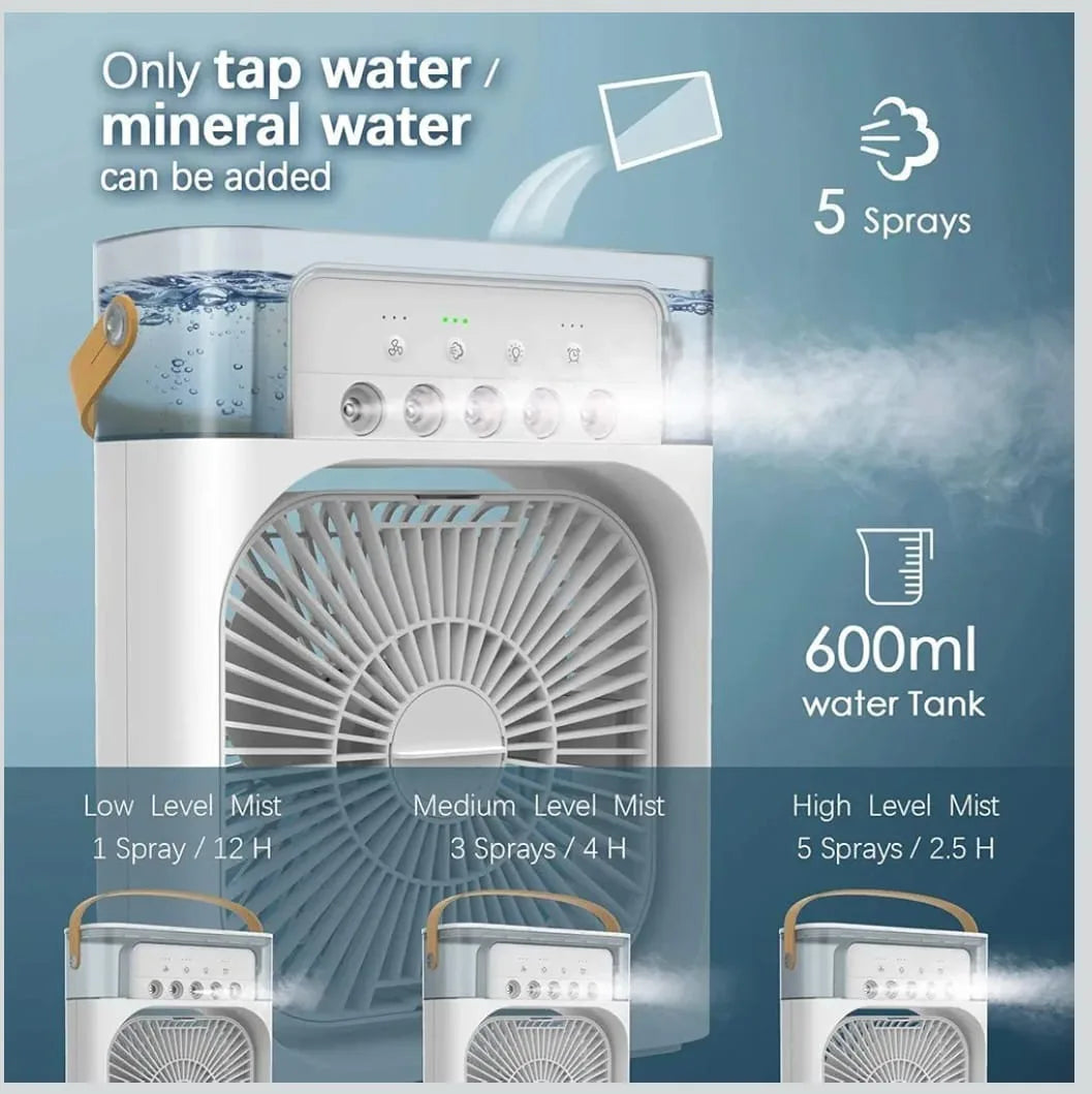 Portable Mini Air Cooler & Humidifier Fan